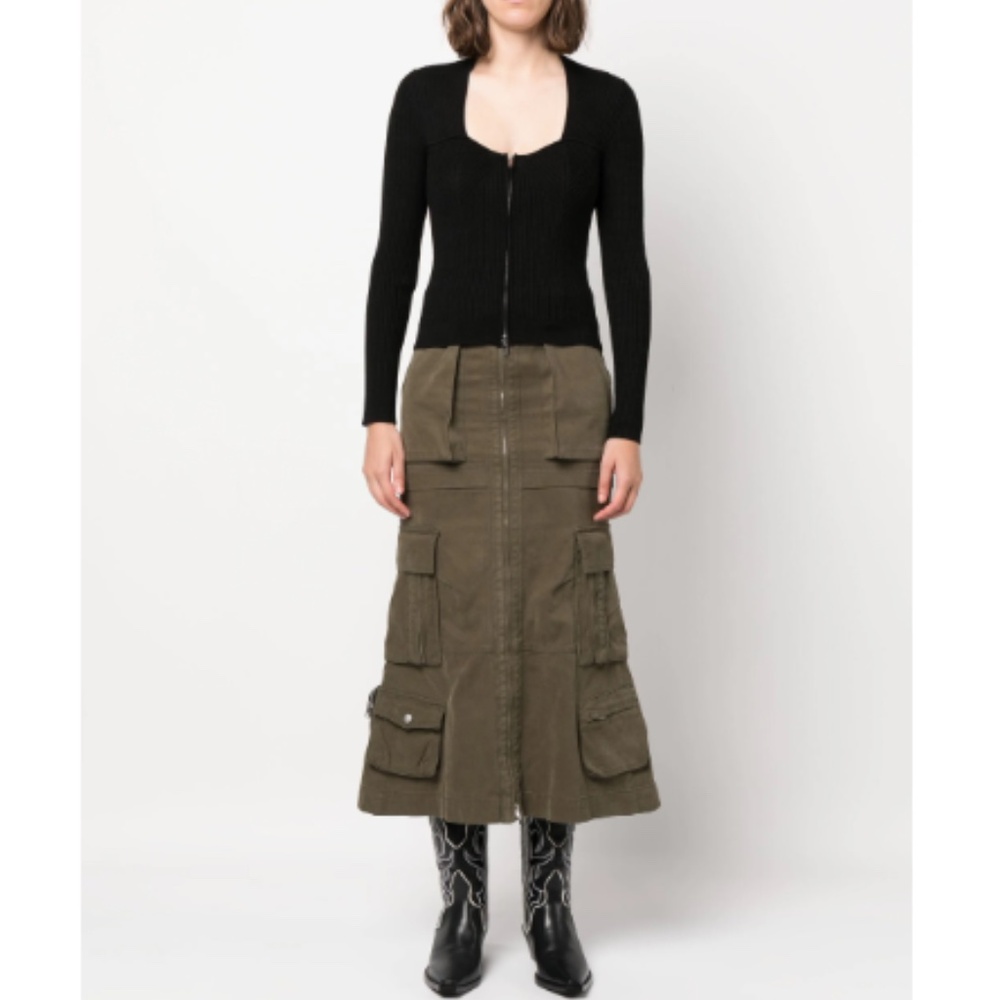 Isabel Marant Zelie Ribbed Zip-up Cardigan Black 38